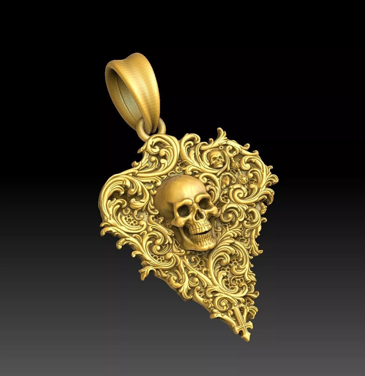 Gilded Death - one inch pendant Free 3D print model