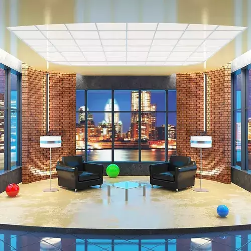 Evening TV Talk Show Studio