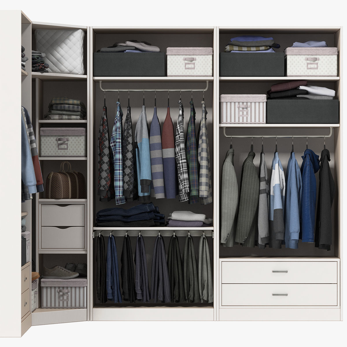 Wardrobe with Clothes 3D model_1