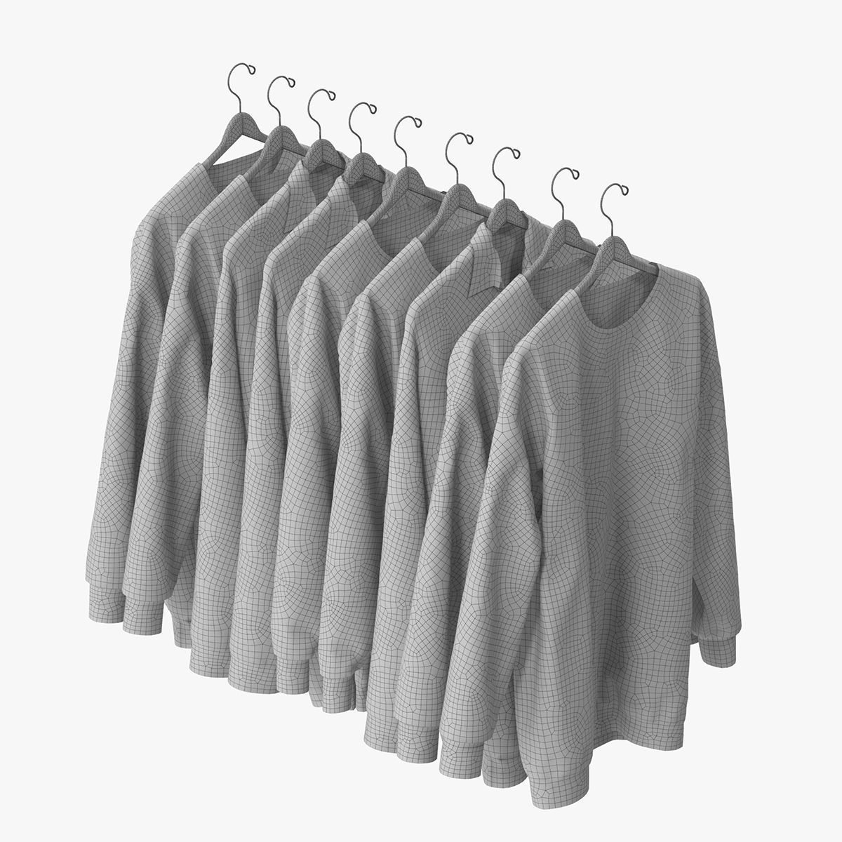 Wardrobe with Clothes 3D model_11