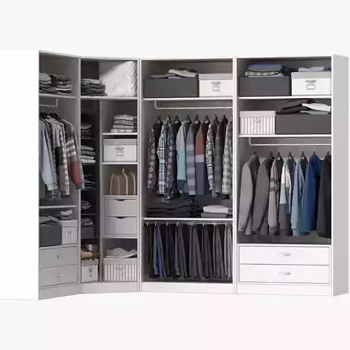 Wardrobe with Clothes 3D model