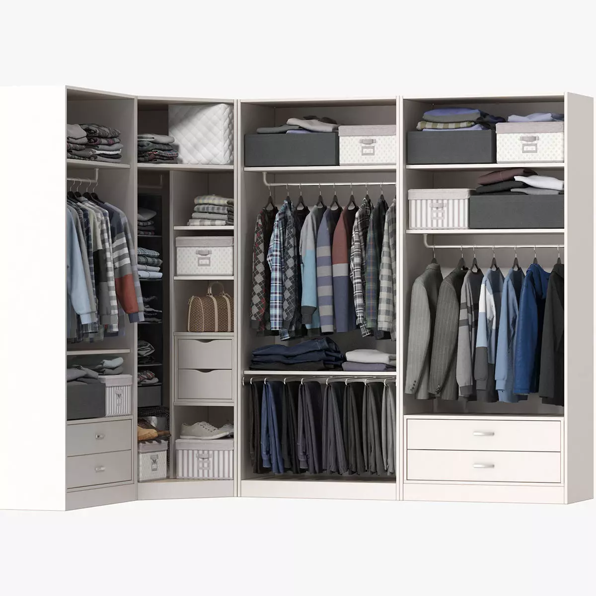 Wardrobe with Clothes 3D model_0