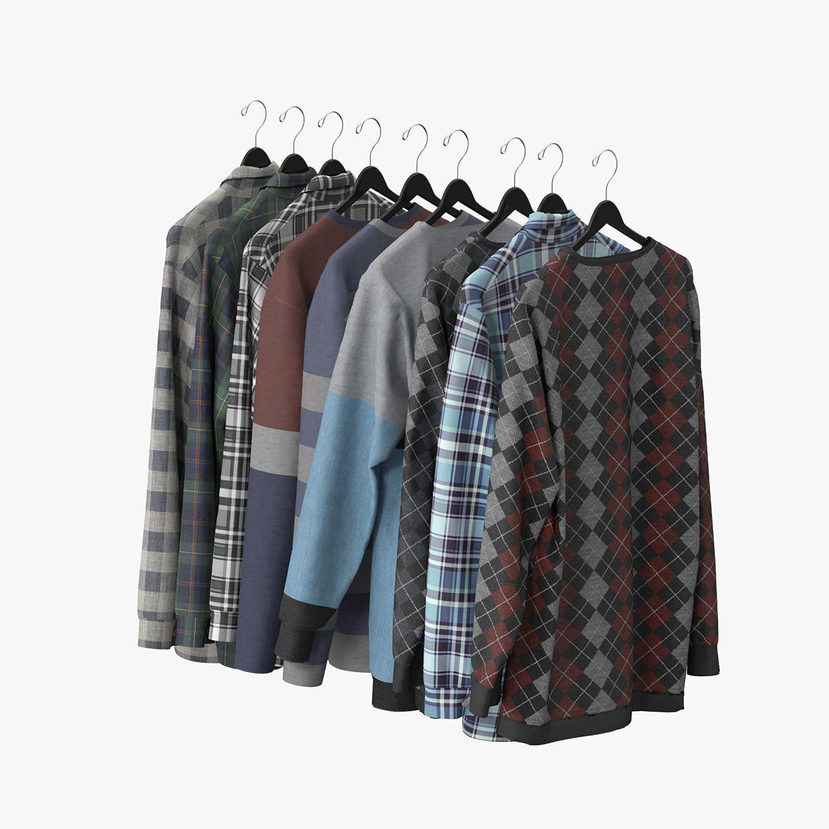 Wardrobe with Clothes 3D model_12