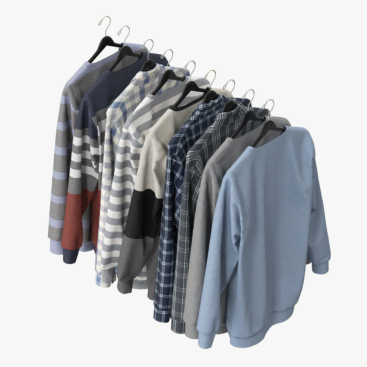 Wardrobe with Clothes 3D model_10