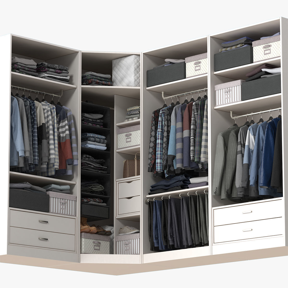Wardrobe with Clothes 3D model_4