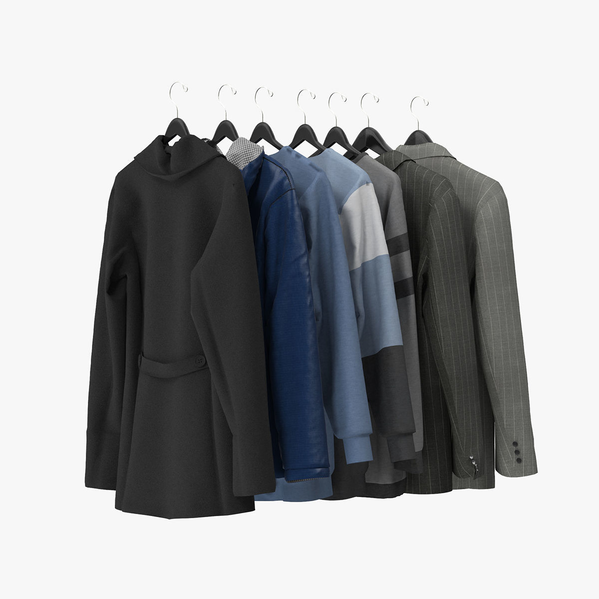 Wardrobe with Clothes 3D model_16