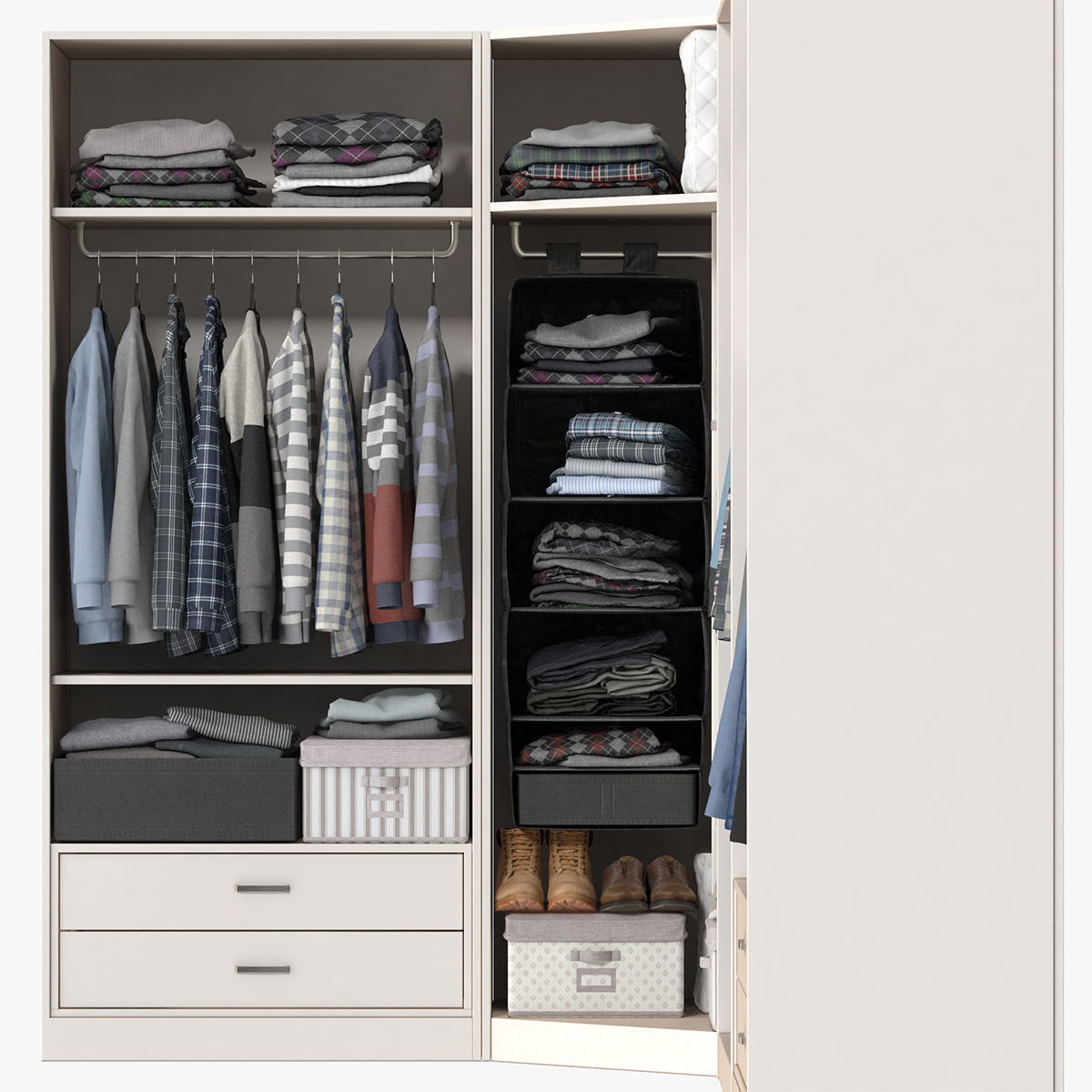 Wardrobe with Clothes 3D model_3