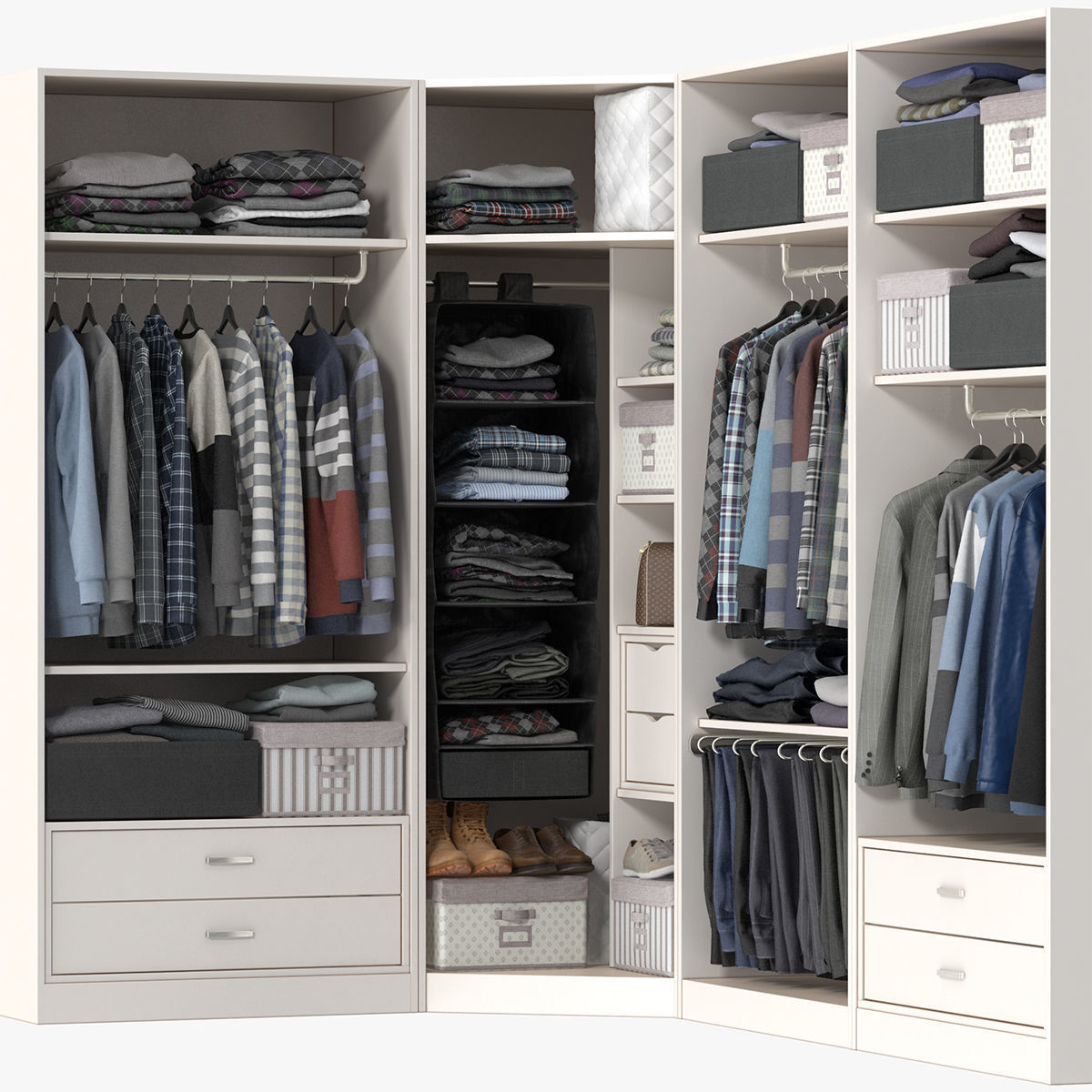 Wardrobe with Clothes 3D model_2