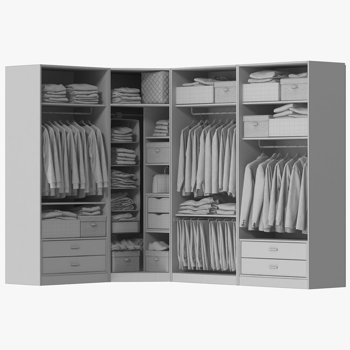Wardrobe with Clothes 3D model_33