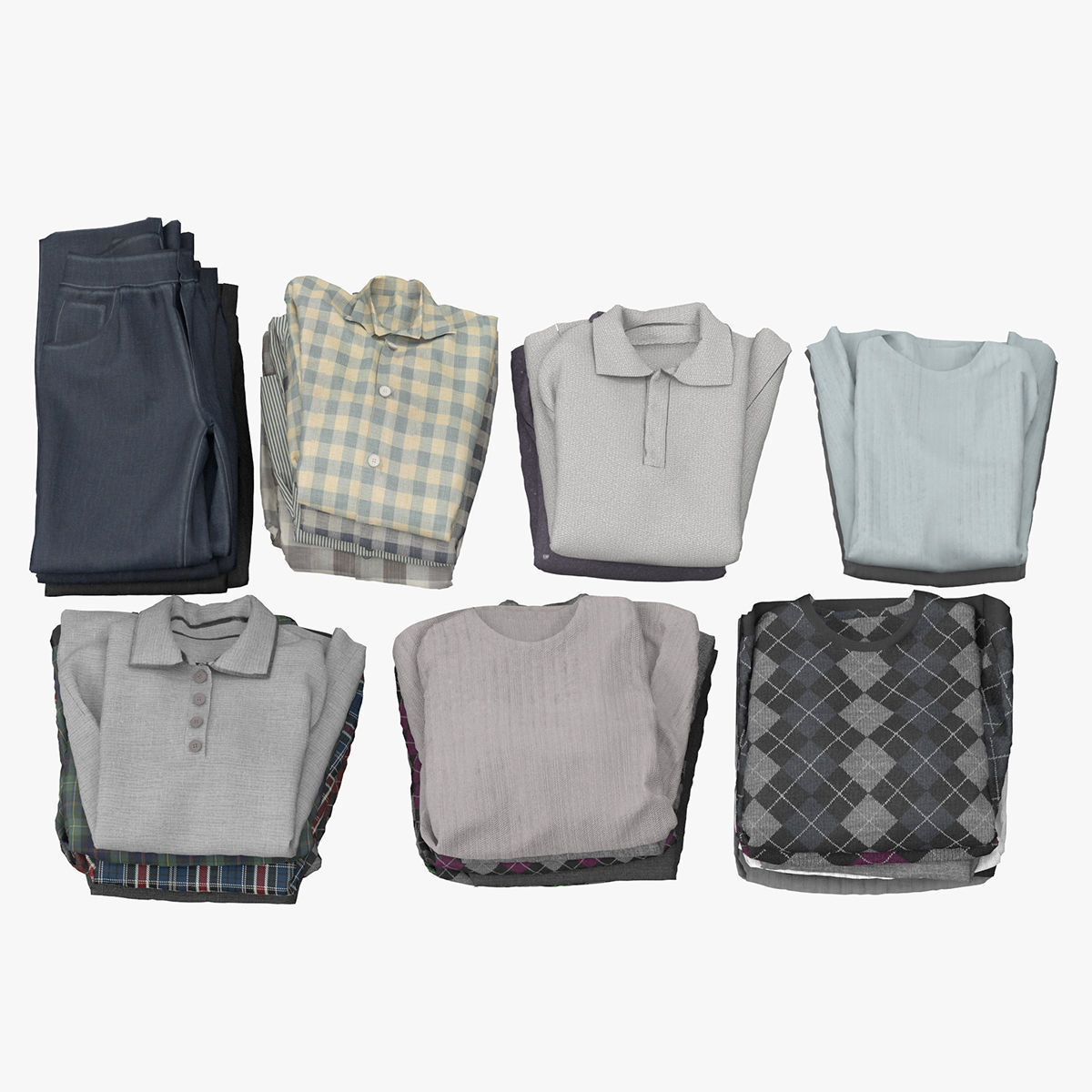 Wardrobe with Clothes 3D model_28