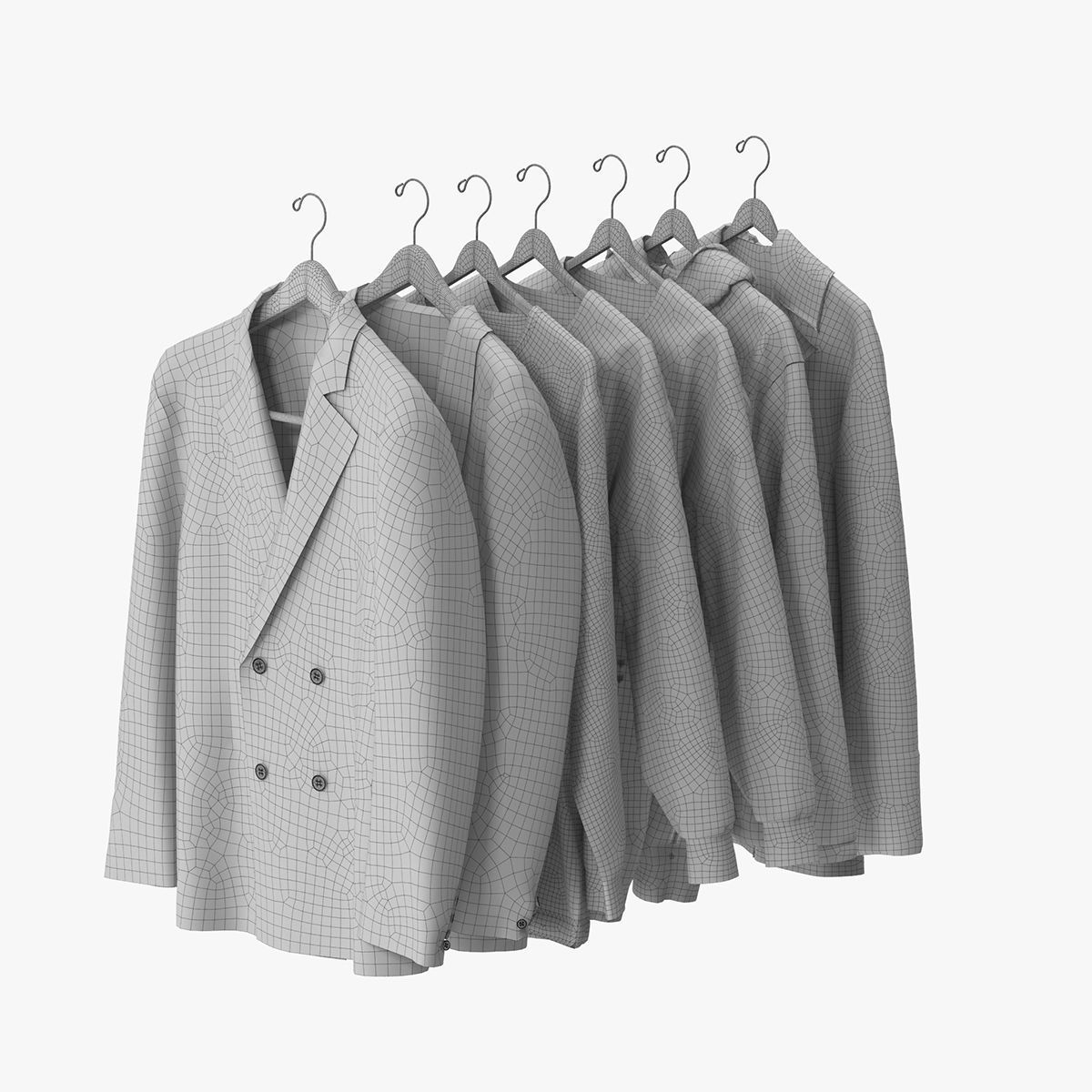 Wardrobe with Clothes 3D model_17