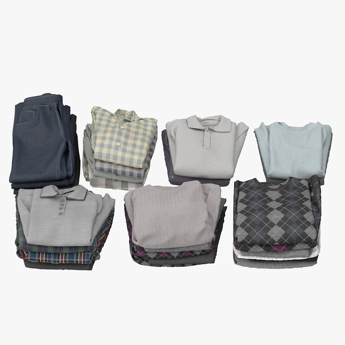 Wardrobe with Clothes 3D model_27