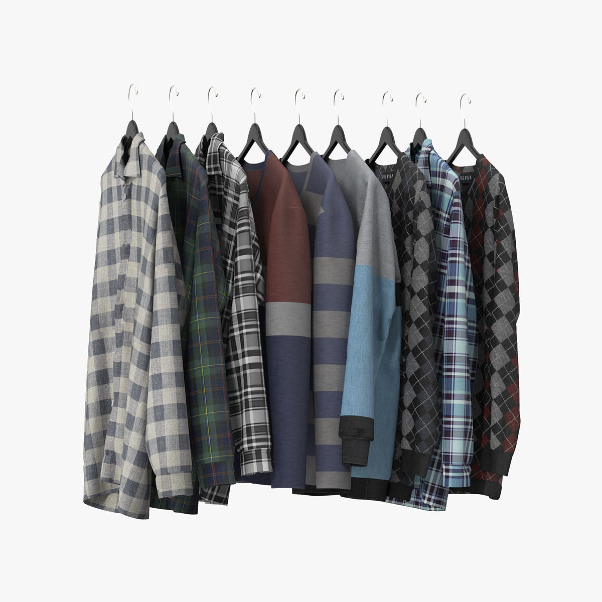 Wardrobe with Clothes 3D model_13