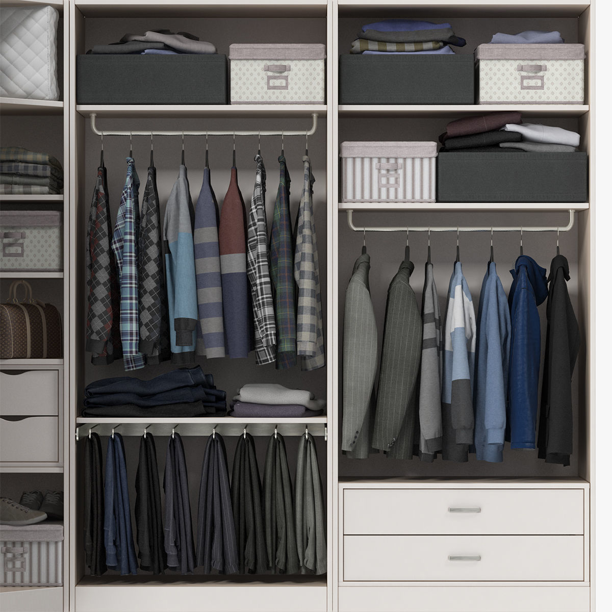 Wardrobe with Clothes 3D model_8