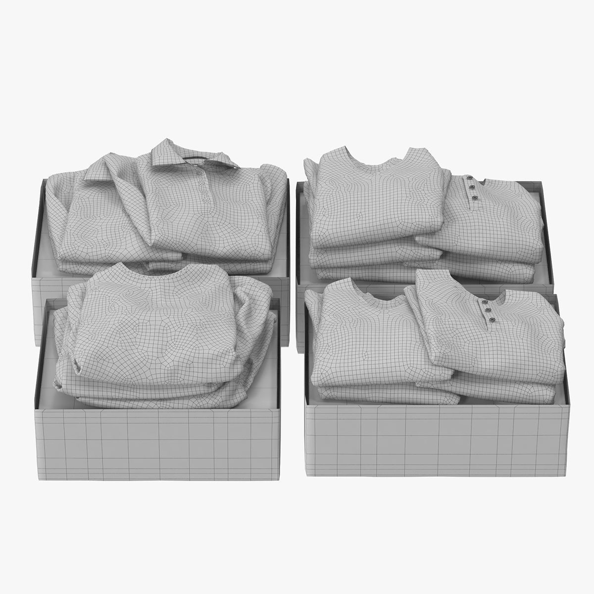 Wardrobe with Clothes 3D model_26