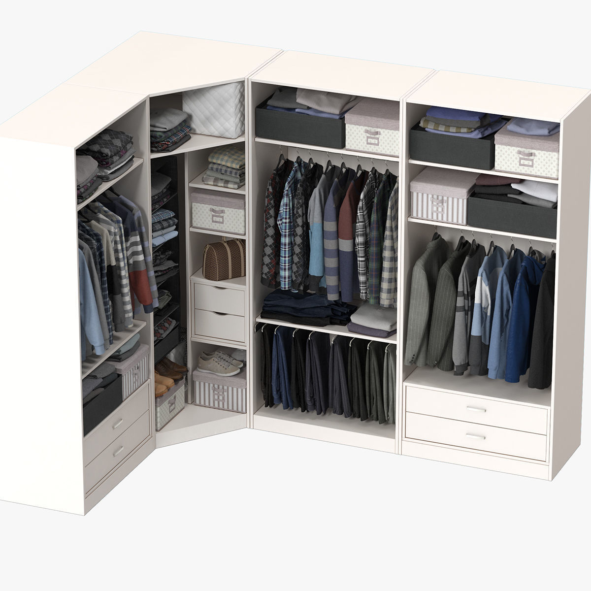 Wardrobe with Clothes 3D model_6