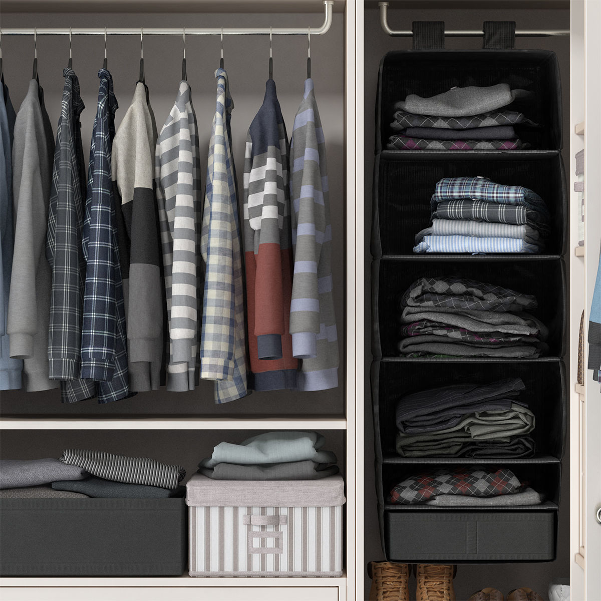 Wardrobe with Clothes 3D model_5