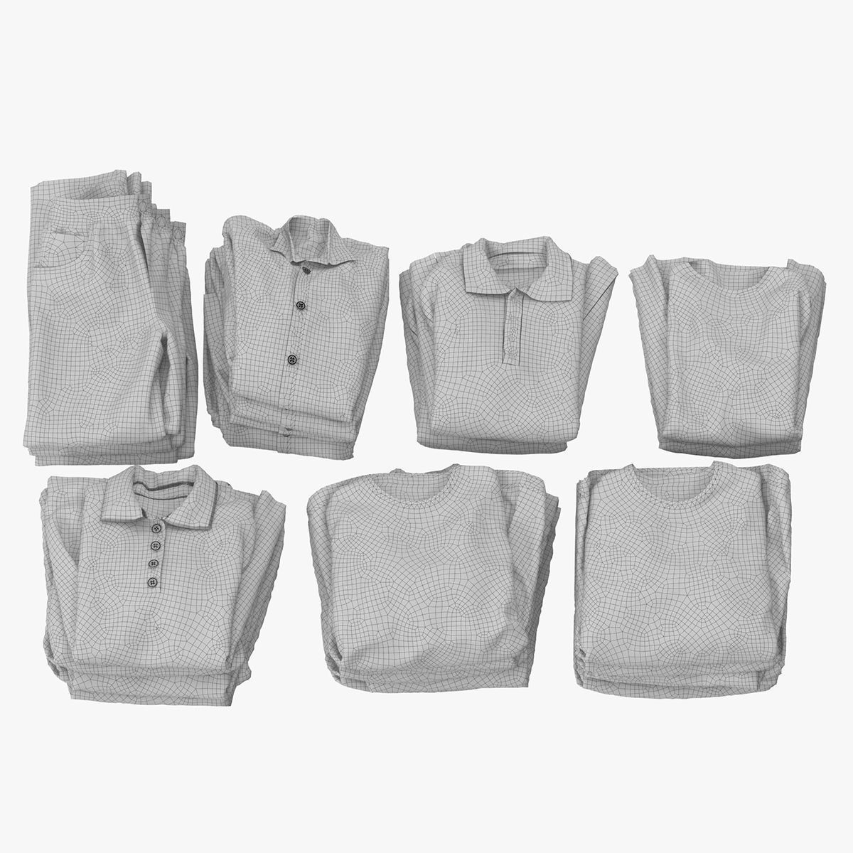 Wardrobe with Clothes 3D model_29