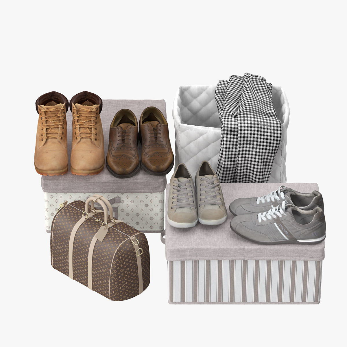 Wardrobe with Clothes 3D model_31