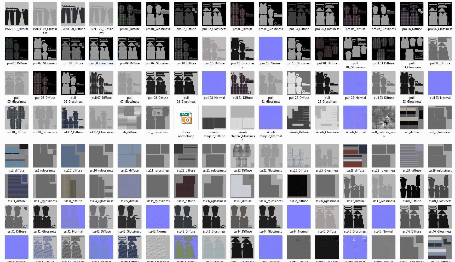 Wardrobe with Clothes 3D model_36