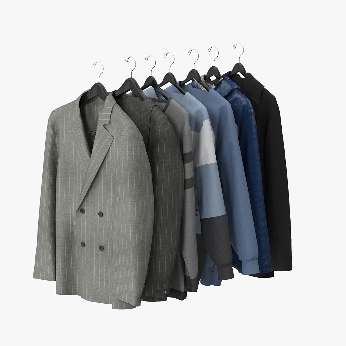 Wardrobe with Clothes 3D model_15