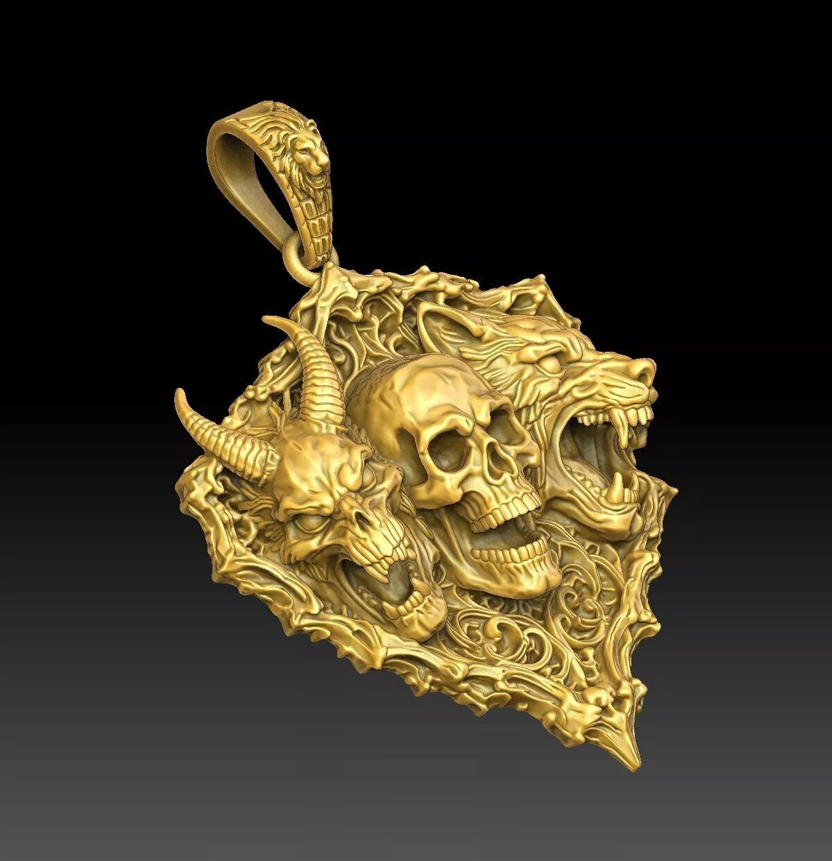 Black Ritual - one inch pendant 3D print model