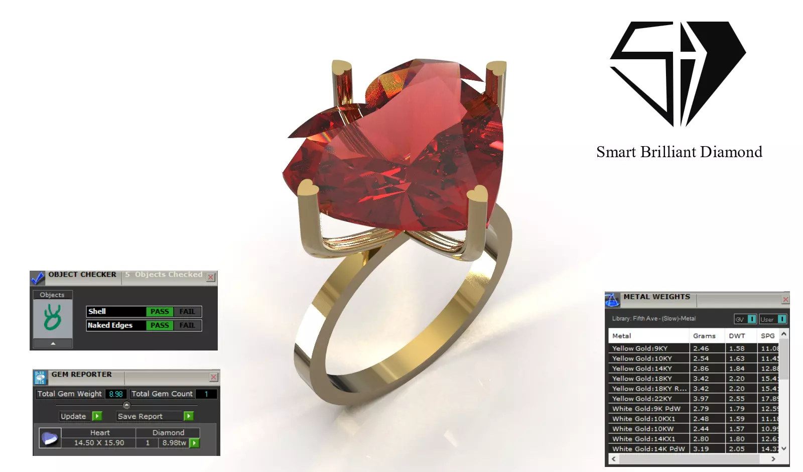 Royal Heart Solitaire Ring printable cad file gr0194 3D print model
