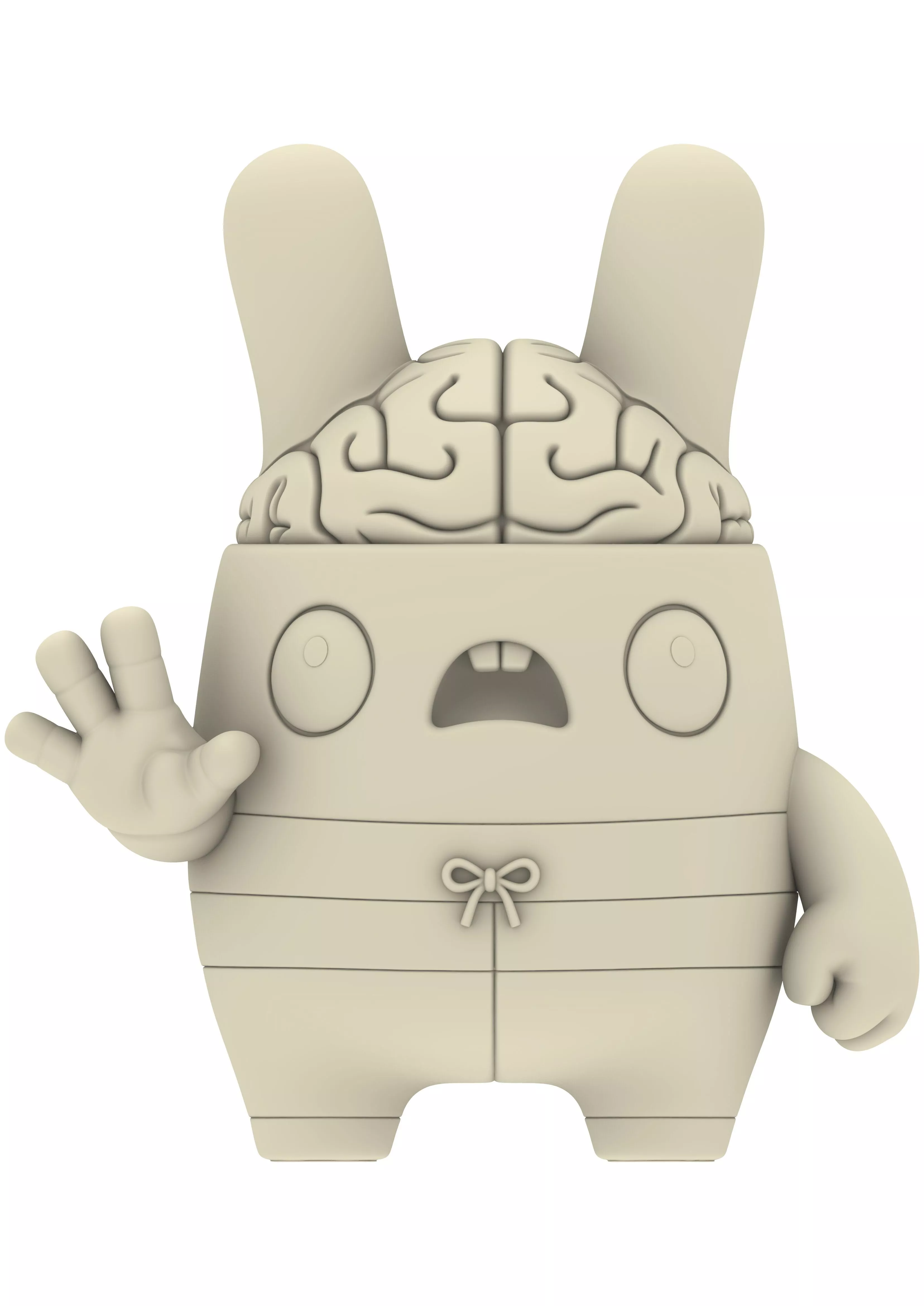 Funny Zombie Bunny Brain Rabbit Chibi Figure 3D print model