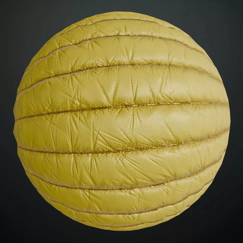 Yellowish Sci Fi Padded Fabric PBR Seamless Texture