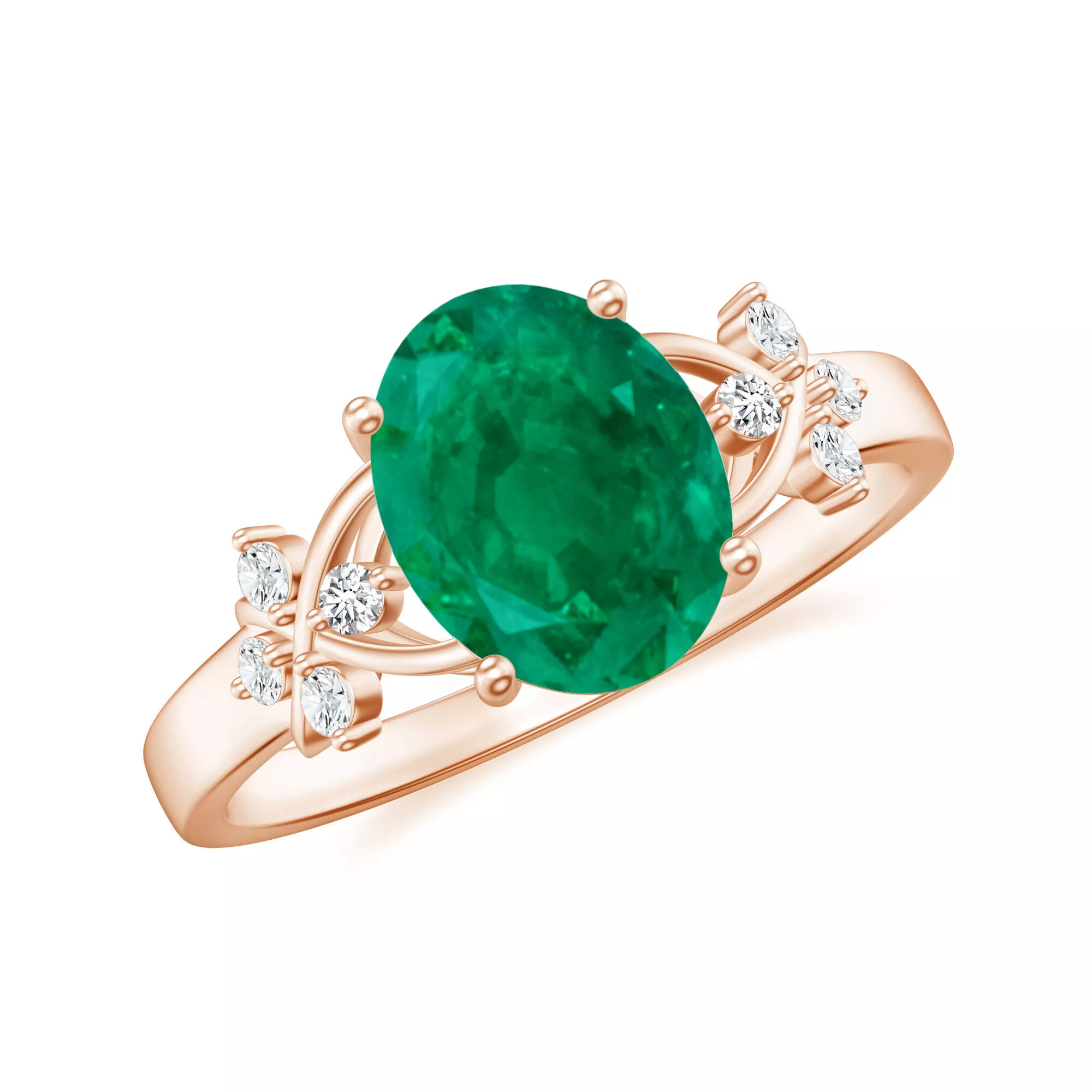 Lab-Grown Solitaire Oval Criss Cross Ring With Lab Diamonds 3D print model