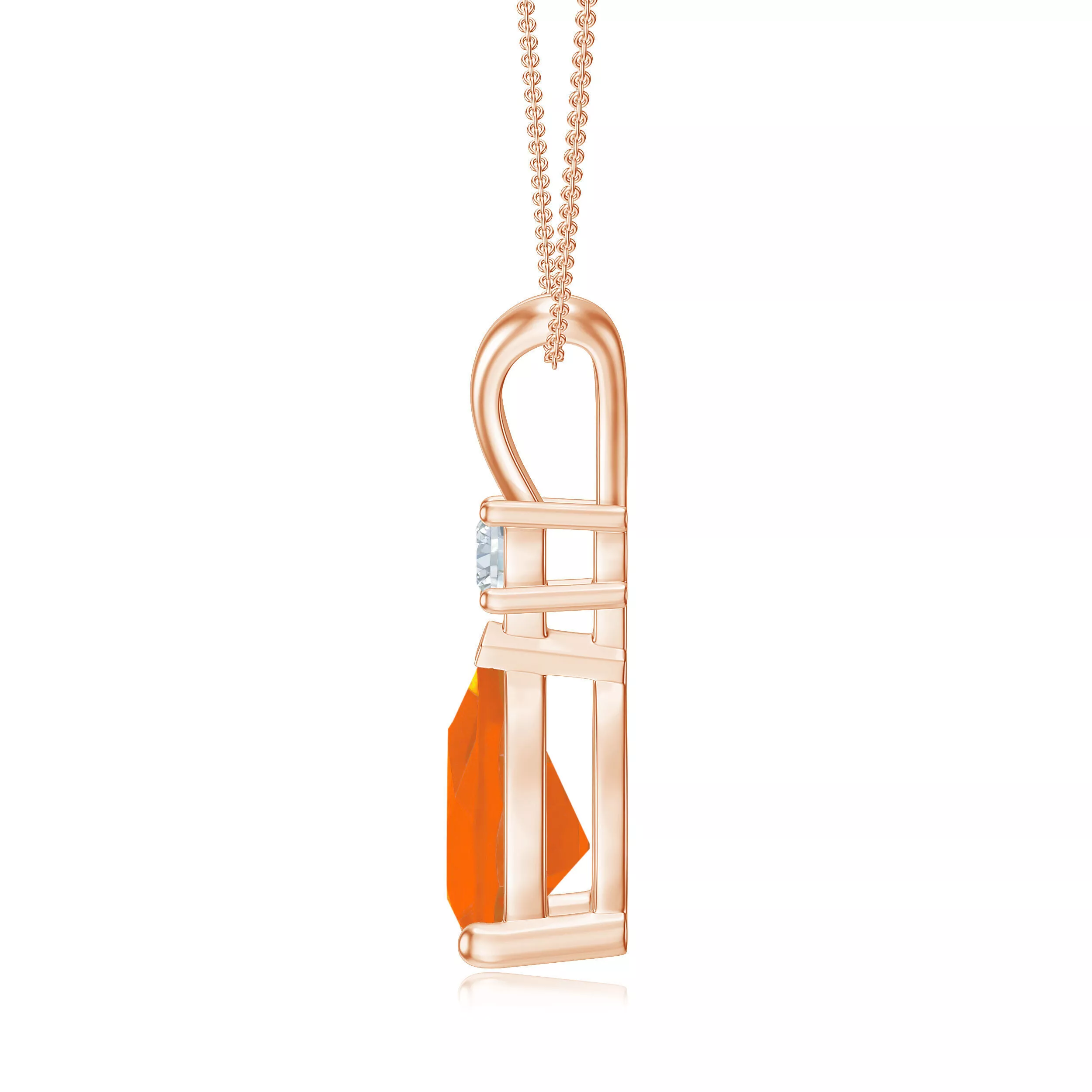 Prong-Set Teardrop V-Bale Pendant with Diamond 3D print model