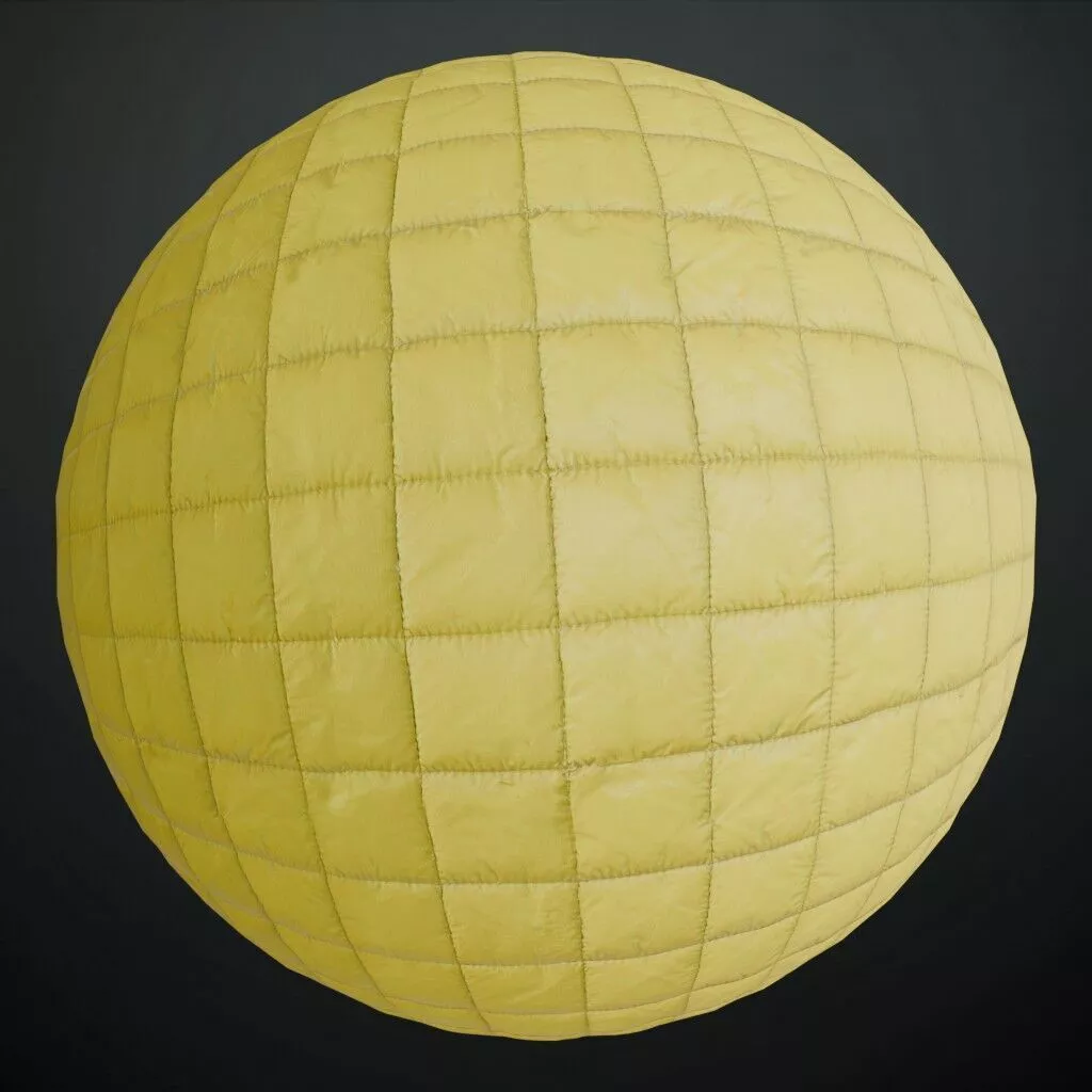 Yellow Vest Quilted Padded Fabric PBR Seamless Texture