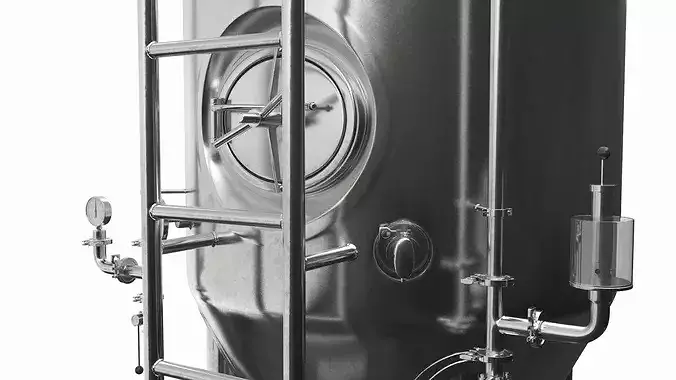 Stainless Steel Beer Fermenter Tank 3D model 4
