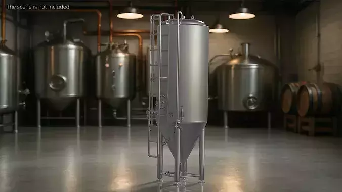 Stainless Steel Beer Fermenter Tank 3D model 3