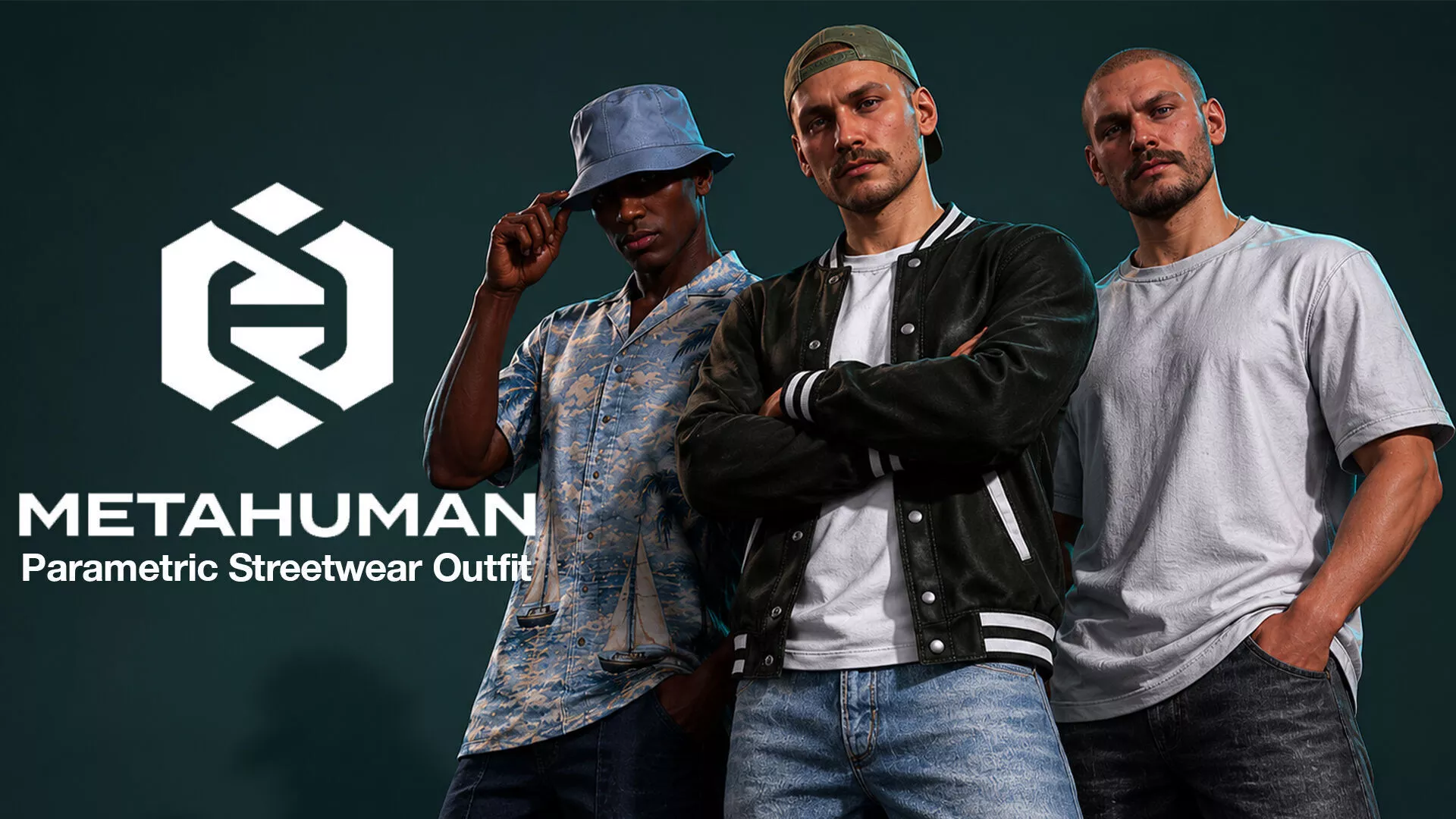 MetaHuman Modern Streetwear Pack - Parametric MetaHuman Clothing Low-poly 3D model