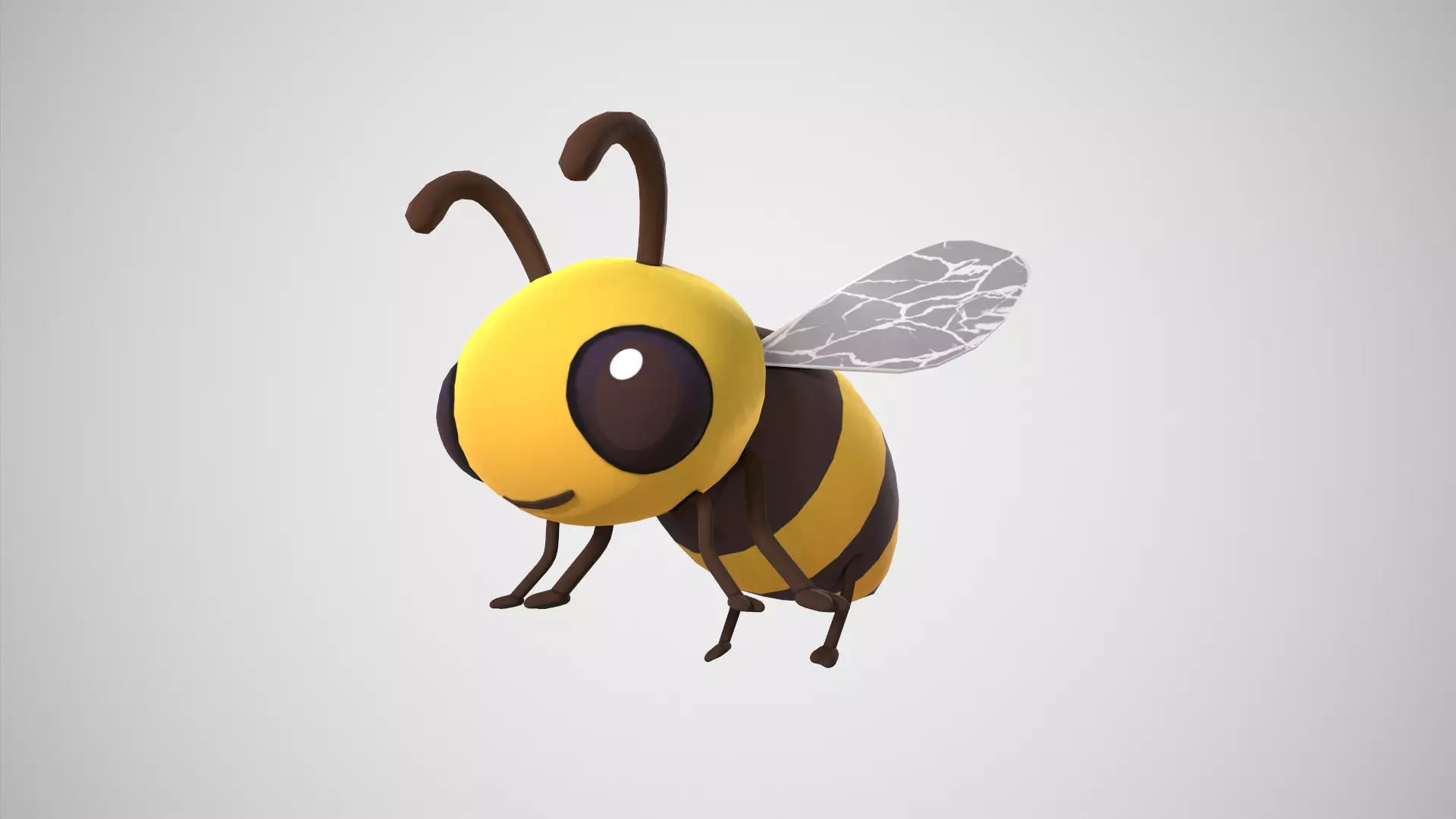 Cartoon Bee 3D Game Asset Rig Ready Style Low-poly 3D model