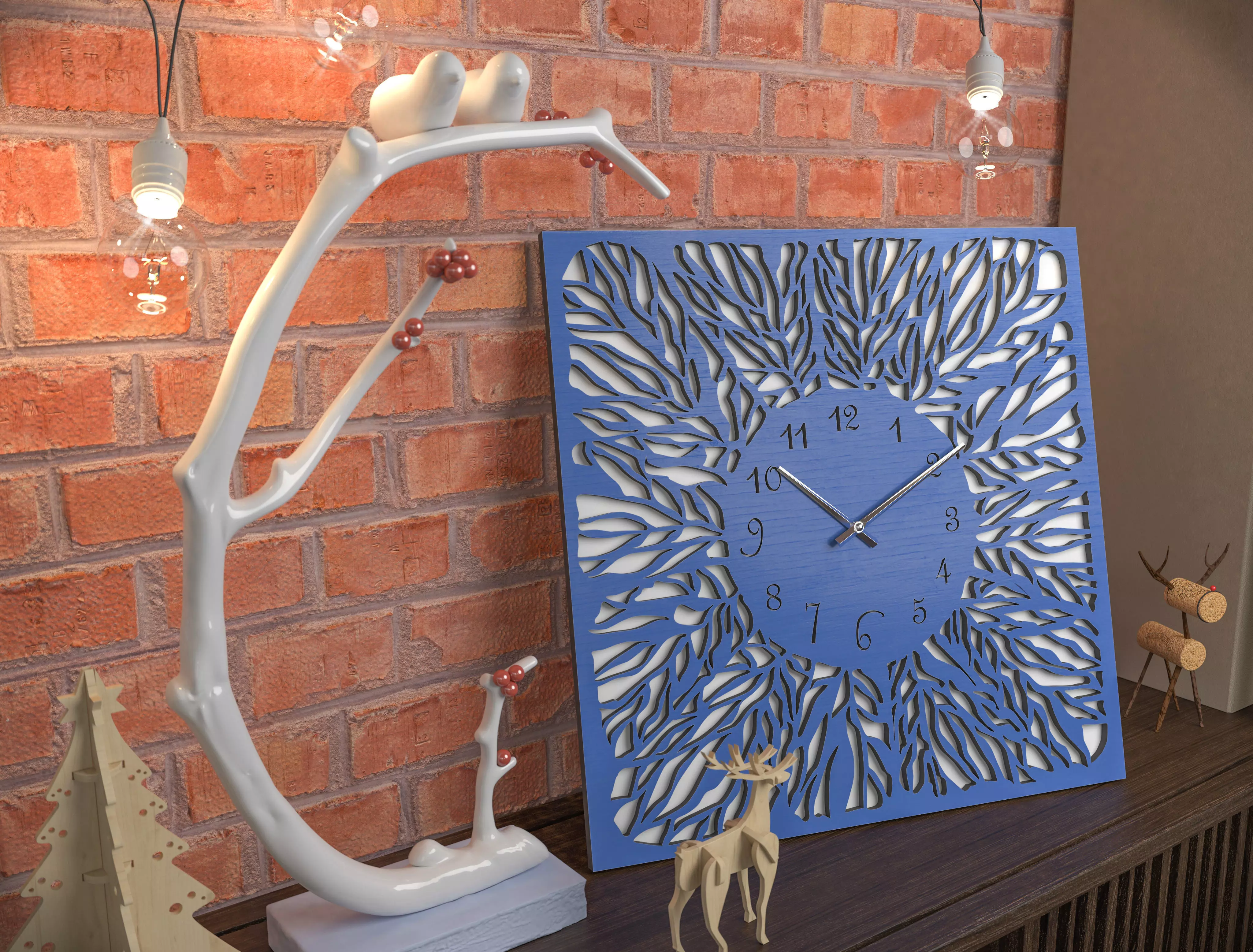 Wall clock Leaves 3D model