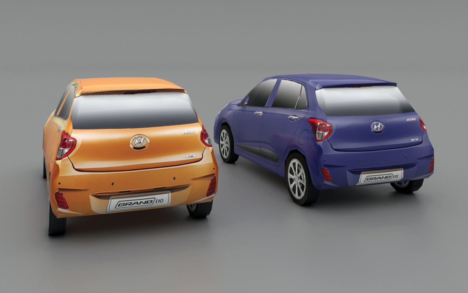 Grand i10 Sportz Low-poly 3D model_2