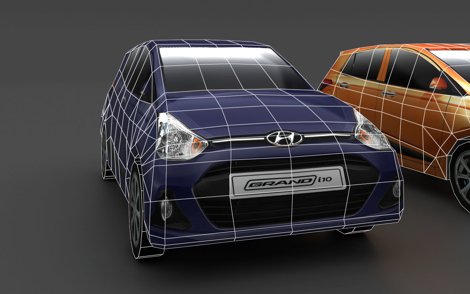 Grand i10 Sportz Low-poly 3D model_7