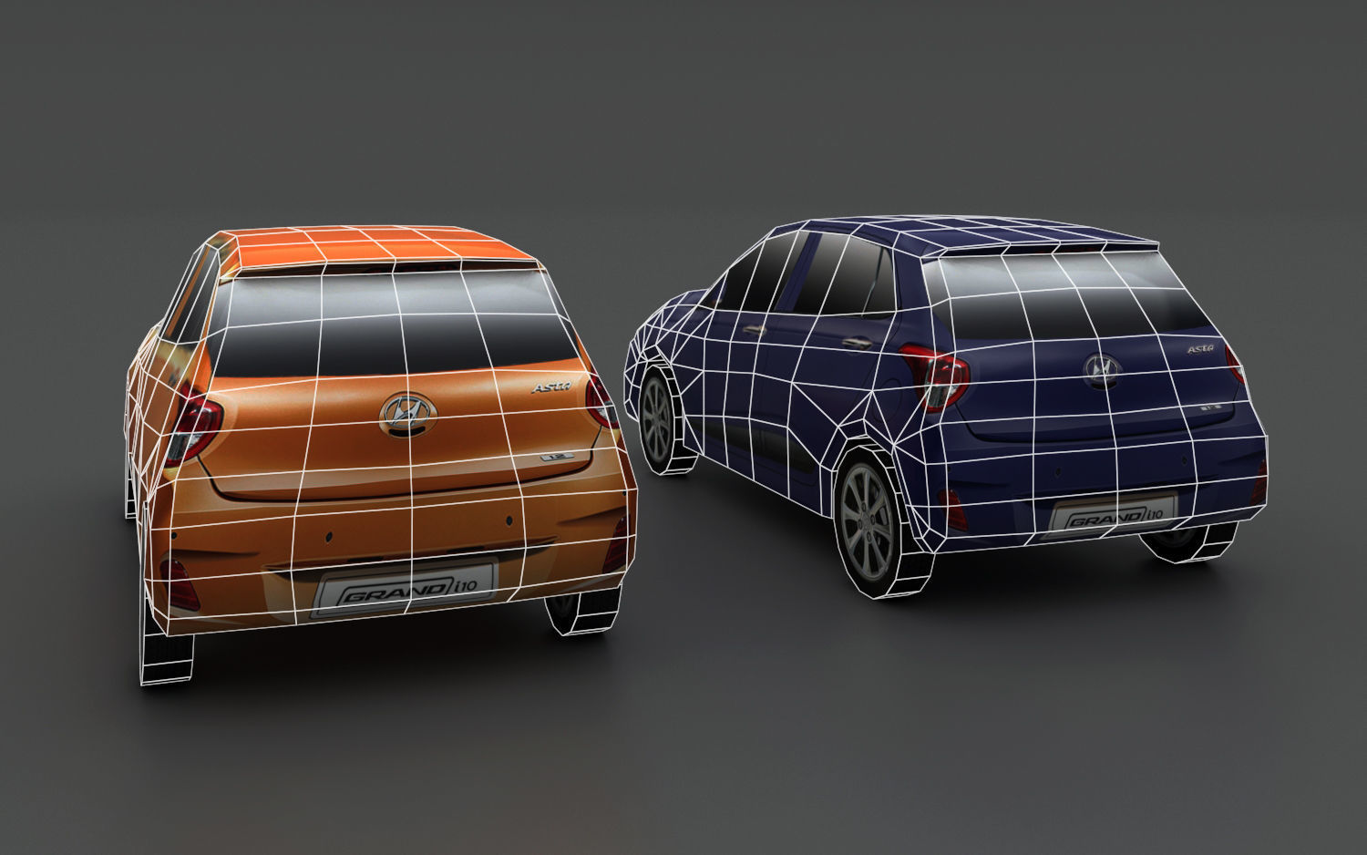 Grand i10 Sportz Low-poly 3D model_3