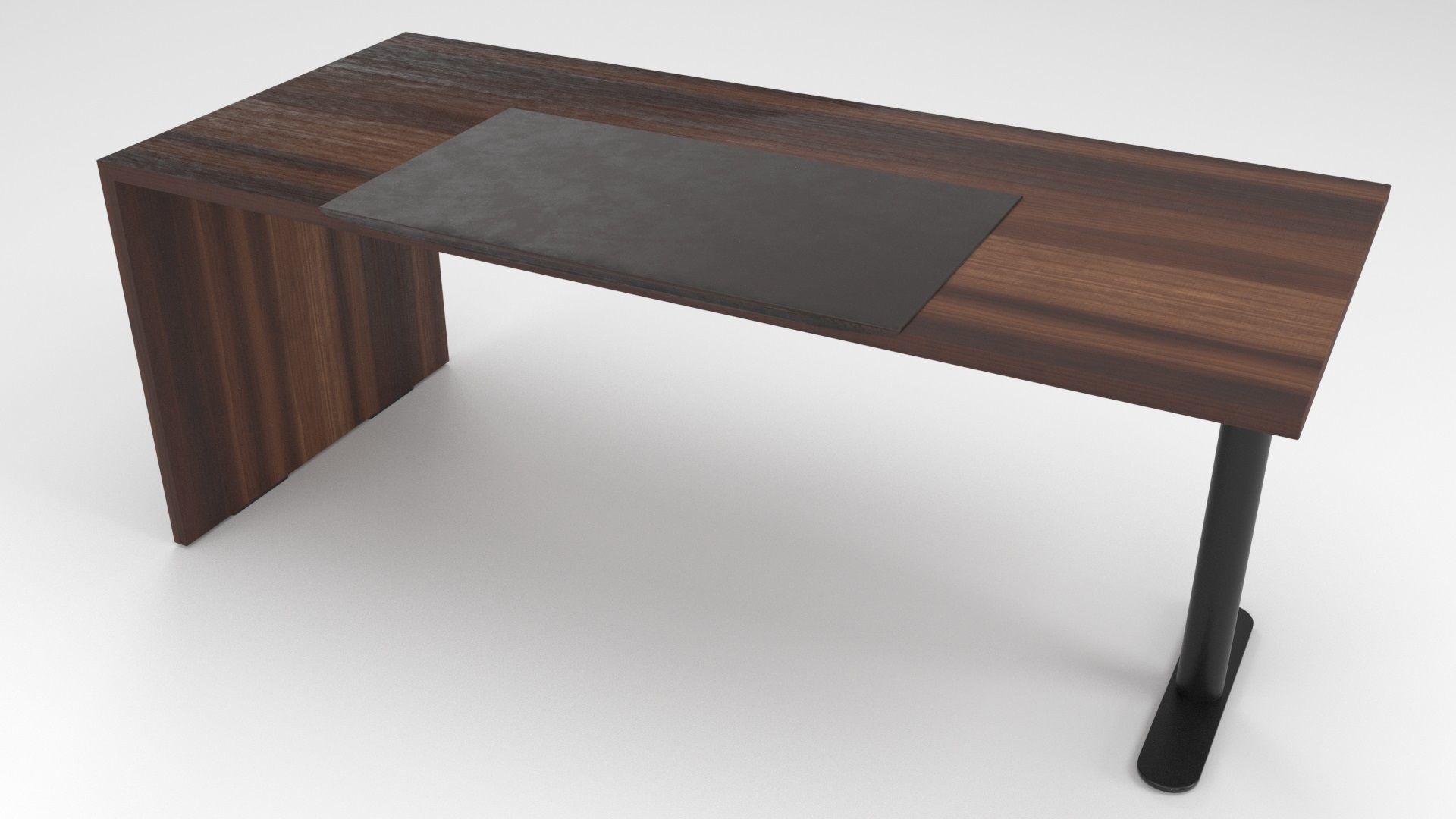 Wooden desk Free low-poly 3D model_4