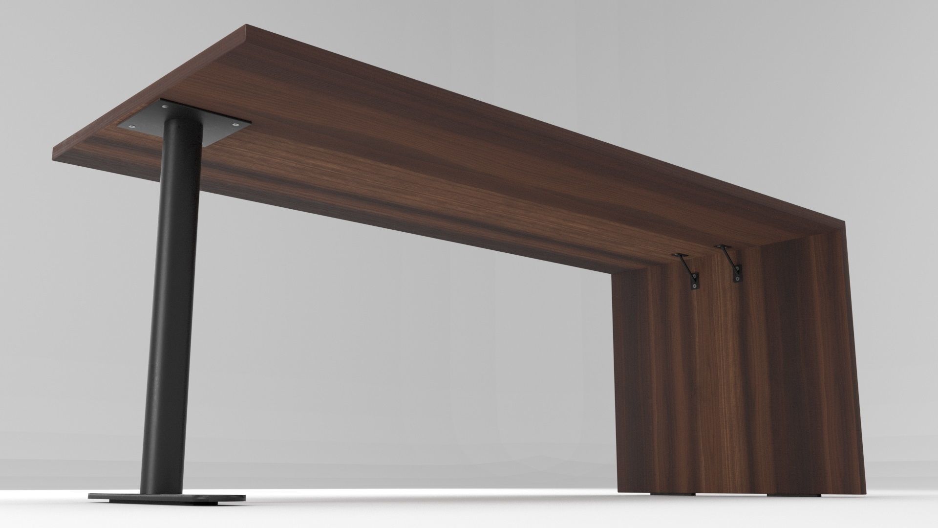 Wooden desk Free low-poly 3D model_5