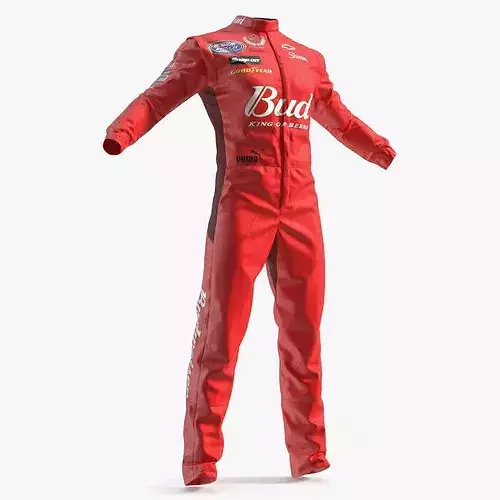 Chevrolet NASCAR Driver Suit with Bud Branding Red 3D model 5