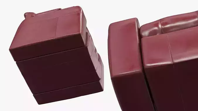 Single-Seat Home Theater Recliner with Cup Holders Burgundy 3D model 5