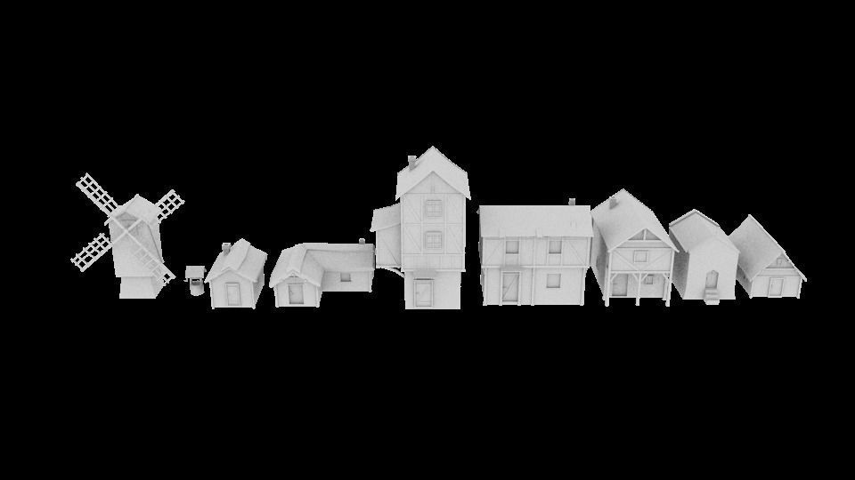 Medieval building pack Free low-poly 3D model_15