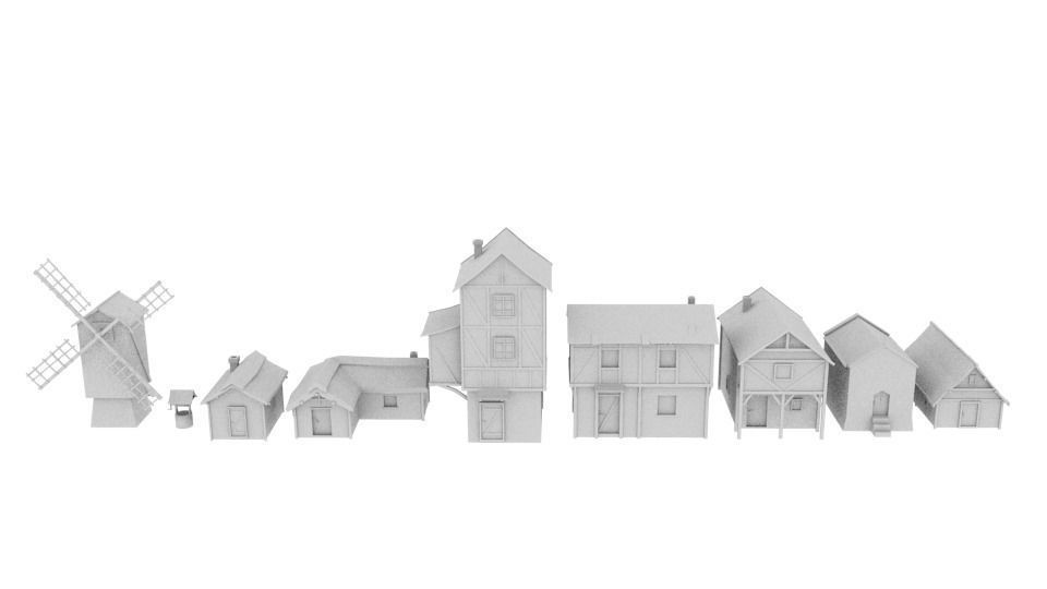 Medieval building pack Free low-poly 3D model_14