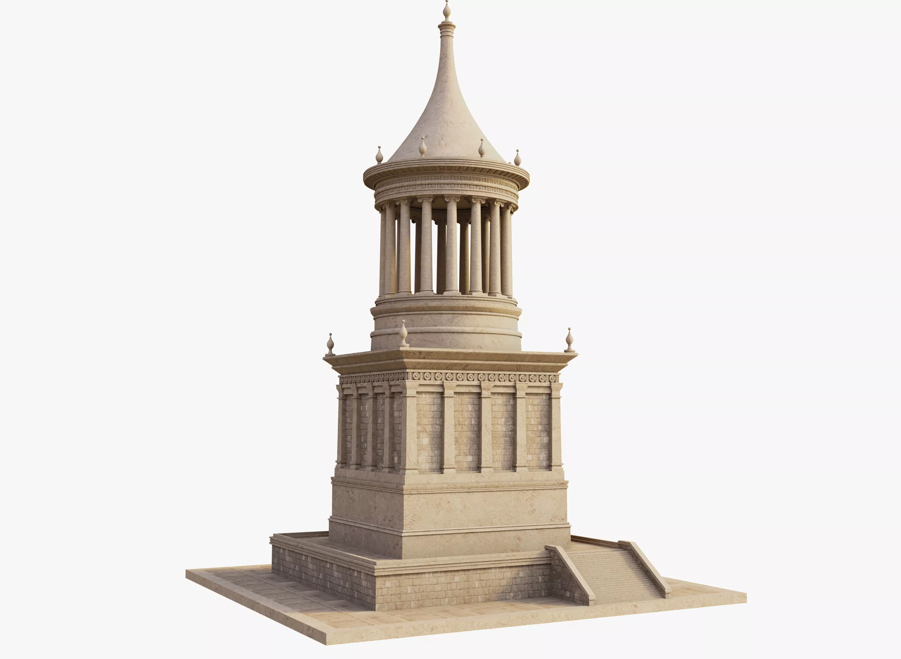 Tomb grafted onto the Herodium 3D model