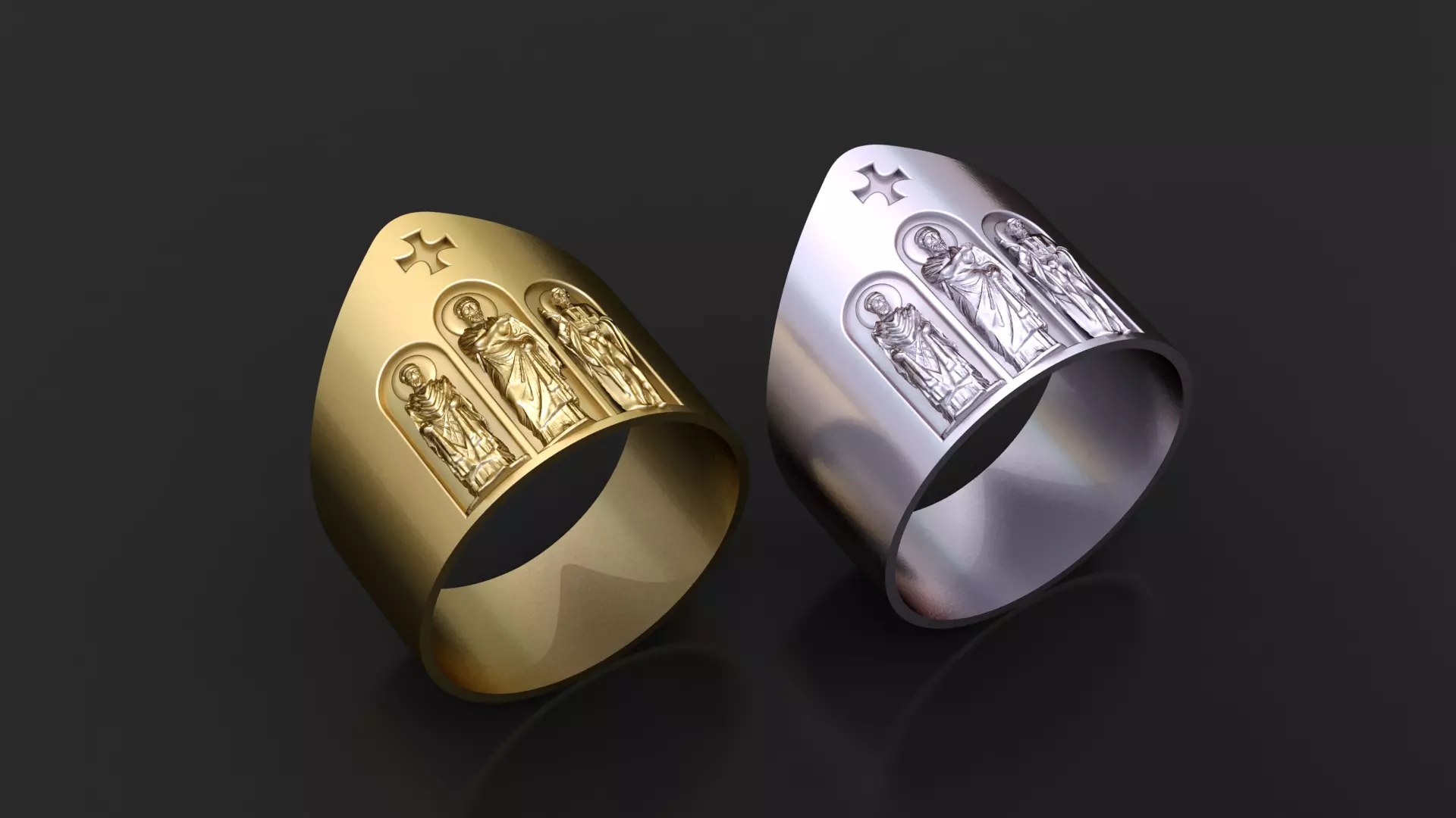 Sacred Saints Band Ring 3D print model