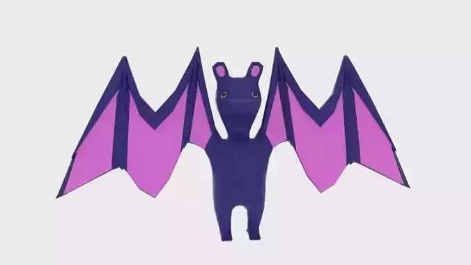 Character Toon Bat  Low-poly 3D model