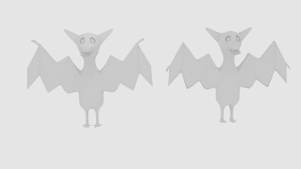 Cartoon Bat Low-poly 3D model_1